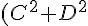 (C^2+D^2)t^2+2(AC+BD)t+(A^2+B^2-R^2)=0\;\cdots\;\text{(8)}